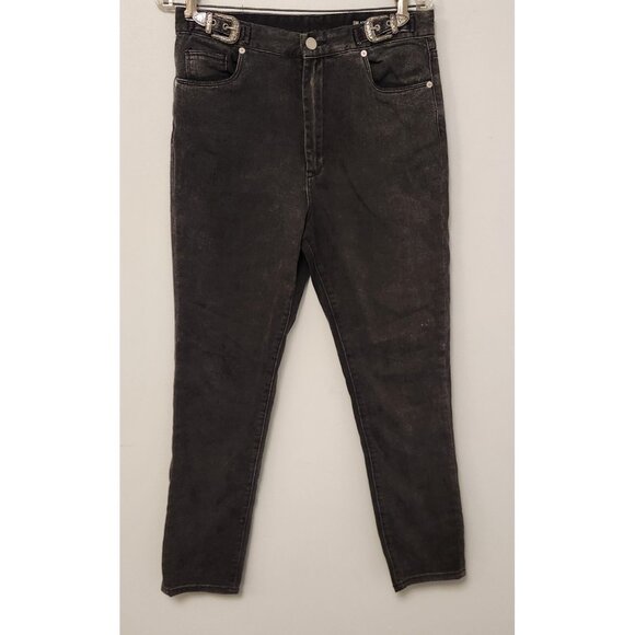 BLANKNYC Jeans The Bleeker High‎ Rise Skinny Western Buckles Black Sz 29 EUC - Picture 6 of 16